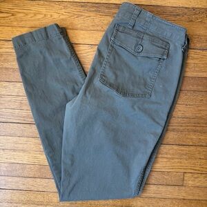 cabi Olive Utility Pants Women’s 8 Stretch Cotton Slim Straight Full Length